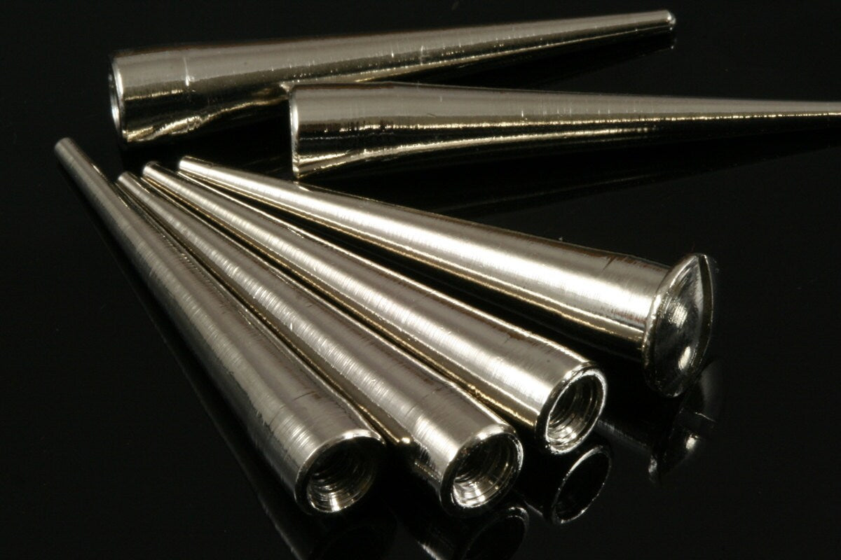Nickel Plated Brass Long Spike 7x39mm 9/32"x1 9/16" finding studs industrial design (with brass bolt ) CSC1086