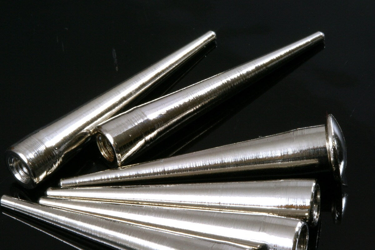 Nickel Plated Brass Long Spike 7x39mm 9/32"x1 9/16" finding studs industrial design (with brass bolt ) CSC1086