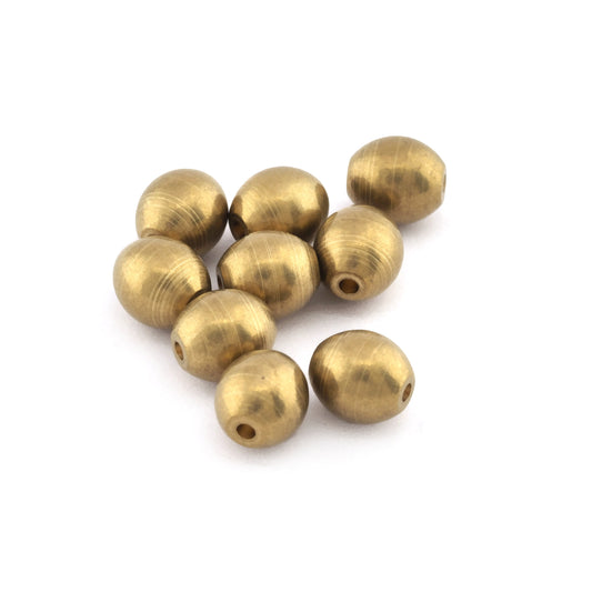 Metal Beads Spacer Oval Bead 7.5x7mm (Hole 1.5mm) raw solid brass , findings bab1 2042