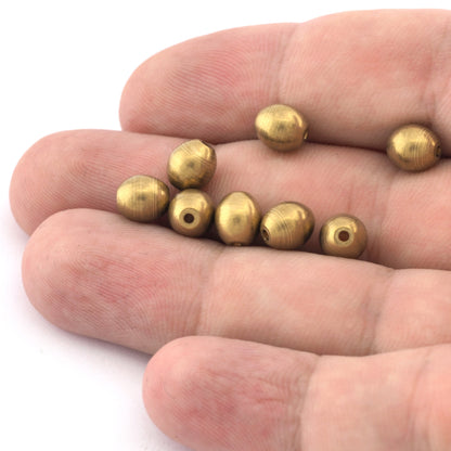 Metal Beads Spacer Oval Bead 7.5x7mm (Hole 1.5mm) raw solid brass , findings bab1 2042