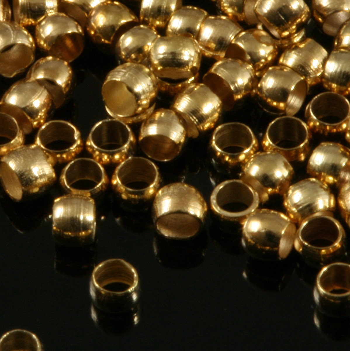 Crimp beads 2mm (hole 1,2mm 16 gauge) raw Brass Spacer Bead , Findings fv6 bab1 1807