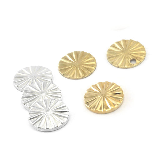 Starburst Design Tag 8 mm (0.6mm 1mm thickness) Raw Brass 4132-4133-4128