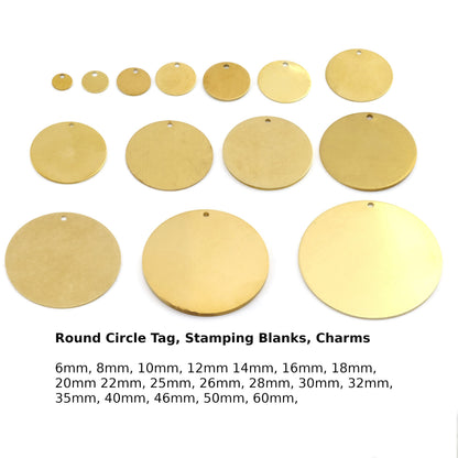 Round Disc Stamping Blanks Thck 0.5, 0.8, 1 1.5mm Dia. 6, 8, 10, 12, 14, 16, 18, 20, 22, 25, 26, 28, 30, 32, 35, 40, 46, 50, 60, 1 hole