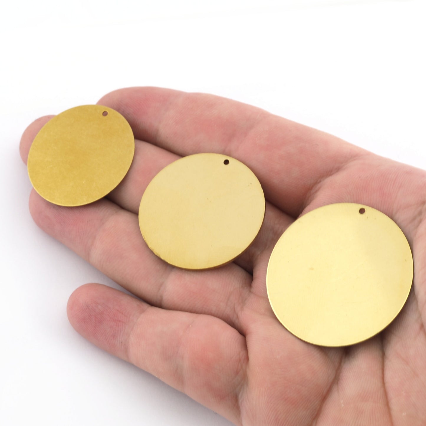 Round Disc Stamping Blanks Thck 0.5, 0.8, 1 1.5mm Dia. 6, 8, 10, 12, 14, 16, 18, 20, 22, 25, 26, 28, 30, 32, 35, 40, 46, 50, 60, 1 hole