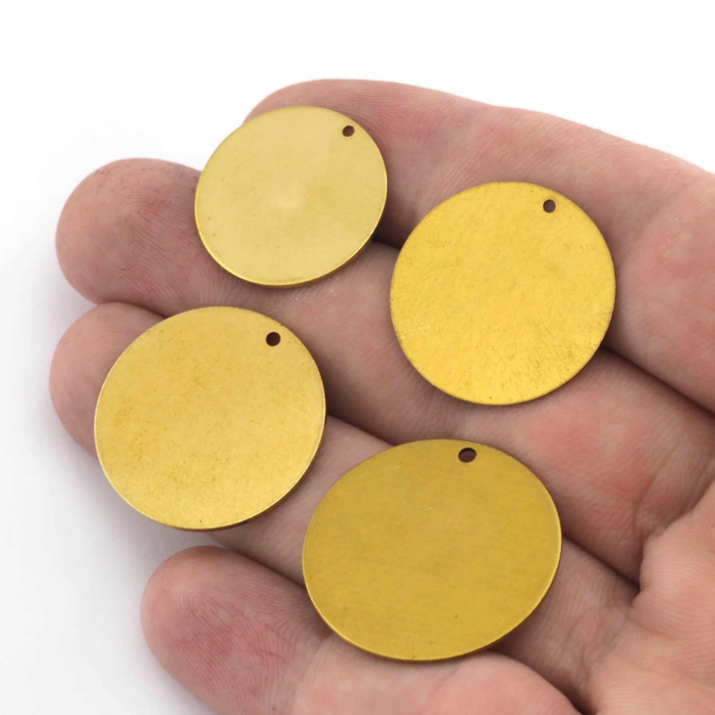 Round Disc Stamping Blanks Thck 0.5, 0.8, 1 1.5mm Dia. 6, 8, 10, 12, 14, 16, 18, 20, 22, 25, 26, 28, 30, 32, 35, 40, 46, 50, 60, 1 hole