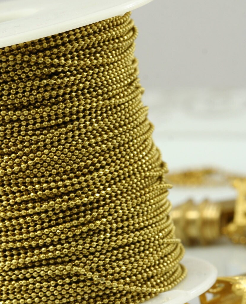 brass ball chain feet 1mm raw brass z079