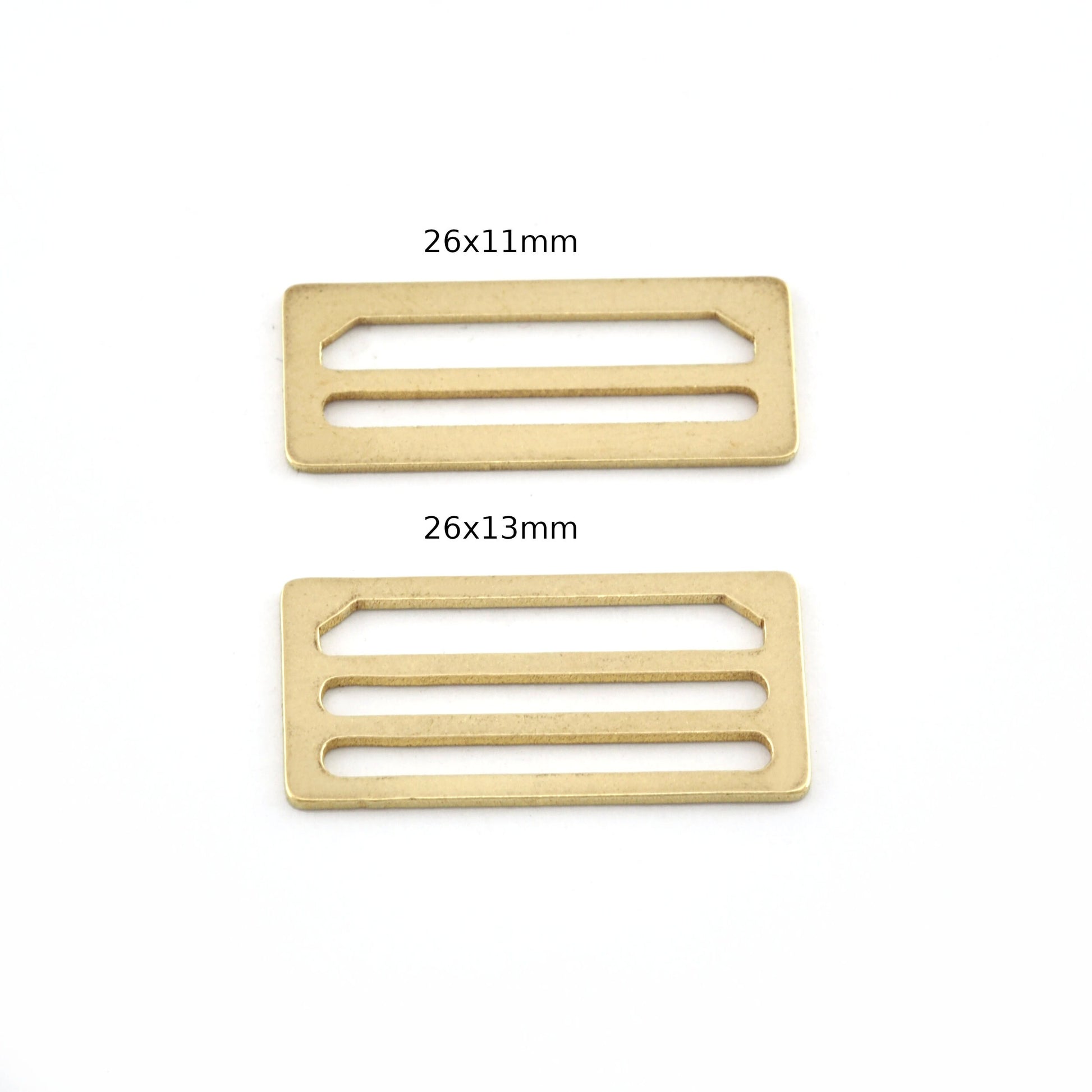 Rectangle Findings, Strap Adjuster, Findings Raw Brass 26x11mm - 26x13mm (0.8mm Thick) 0035