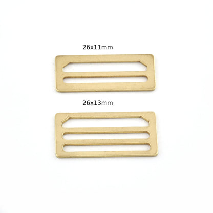 Rectangle Findings, Strap Adjuster, Findings Raw Brass 26x11mm - 26x13mm (0.8mm Thick) 0035
