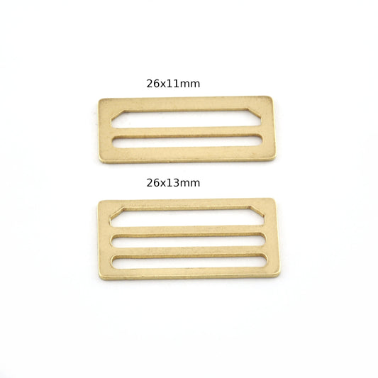 Rectangle Findings, Strap Adjuster, Findings Raw Brass 26x11mm - 26x13mm (0.8mm Thick) 0035