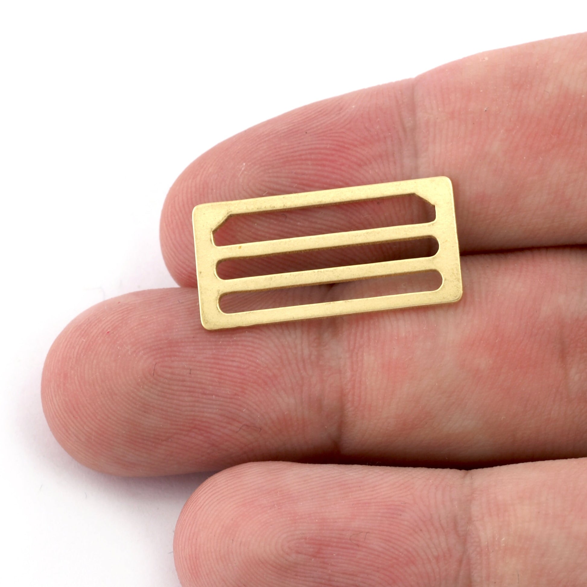 Rectangle Findings, Strap Adjuster, Findings Raw Brass 26x11mm - 26x13mm (0.8mm Thick) 0035