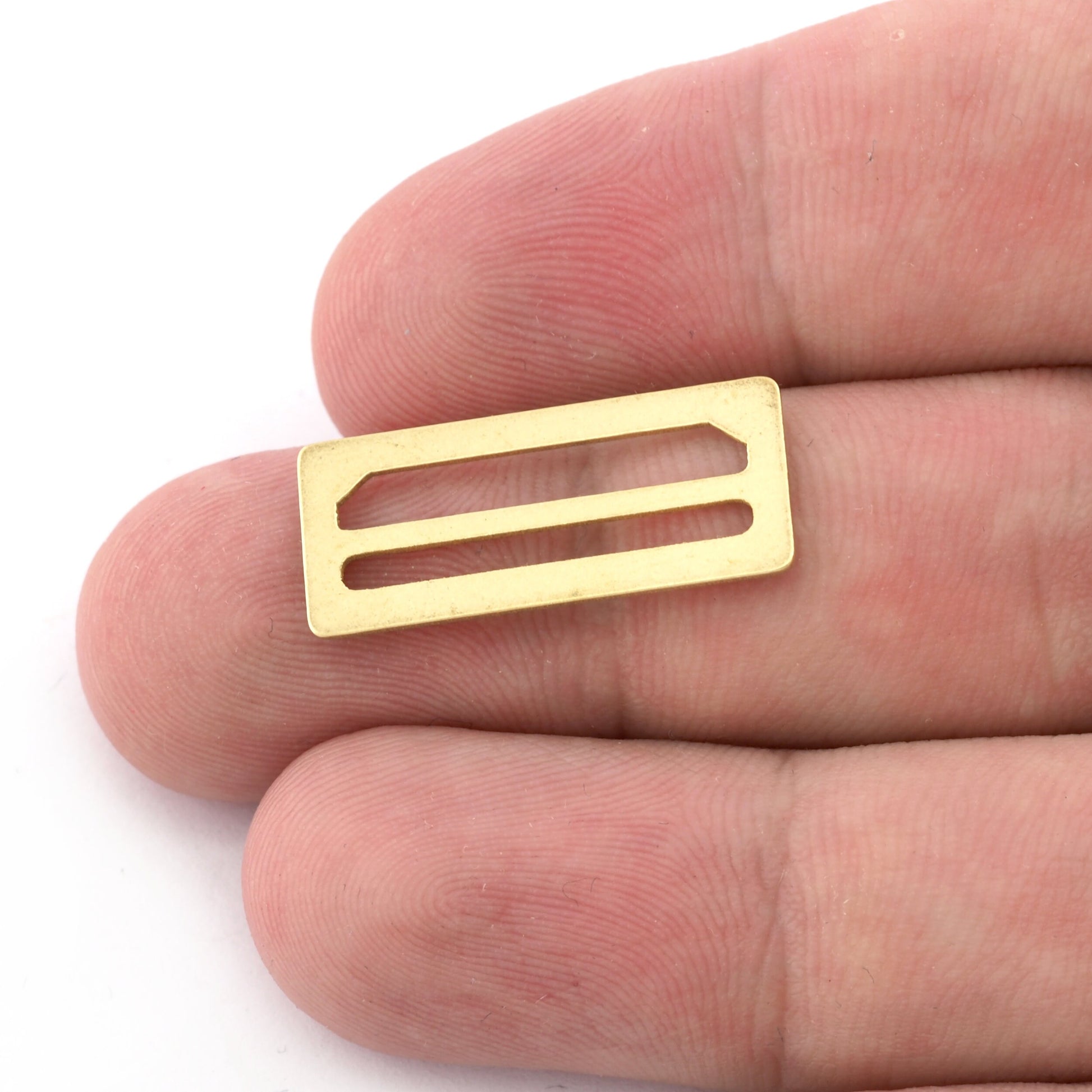 Rectangle Findings, Strap Adjuster, Findings Raw Brass 26x11mm - 26x13mm (0.8mm Thick) 0035