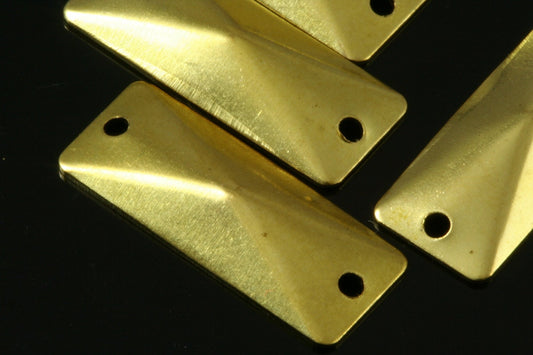 Curved rectangle Raw Brass 8x20mm 2 hole connector Charms ,Findings 565R-54