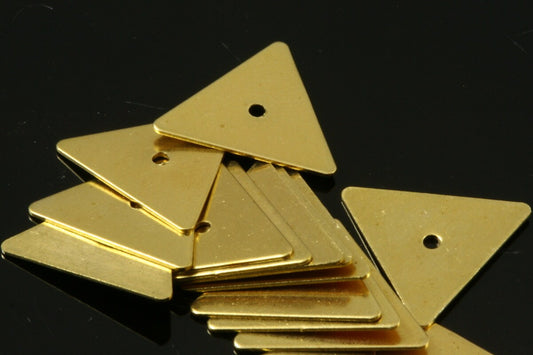 Raw Brass 7x8mm Triangle tag Charms with midle hole ,Findings 619RM-11 tmlp