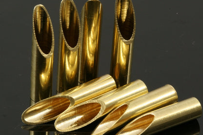 Diagonal cut tube rod Raw Brass 6x28mm (hole 5mm ) 1749