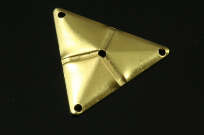 triangle tag 4 hole connector Raw Brass 22x25mm Charms ,Findings 736R-54