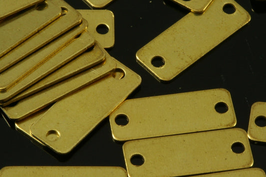 Rectangle 2 hole connector 125 pcs Raw Brass 6x16mm Charms ,Findings 566R-43 tmlp