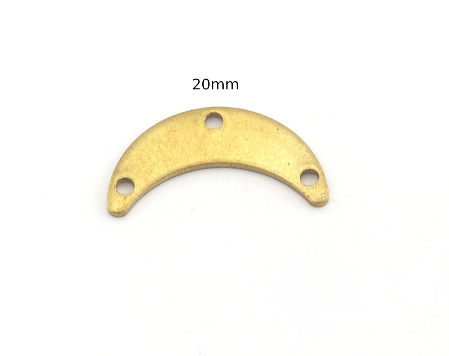 Crescent Moon 20mm 2 hole Raw Brass Charms Findings Stampings 4953 - 75