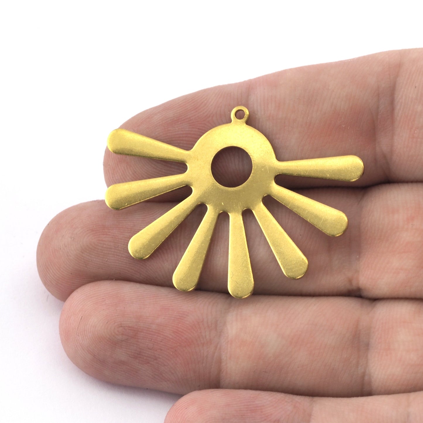 Sun Charms 44x32mm Raw brass, Antique silver, Black Charms OZ3483