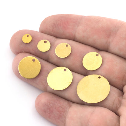 Round Disc Stamping Blanks Thck 0.5, 0.8, 1 1.5mm Dia. 6, 8, 10, 12, 14, 16, 18, 20, 22, 25, 26, 28, 30, 32, 35, 40, 46, 50, 60, 1 hole