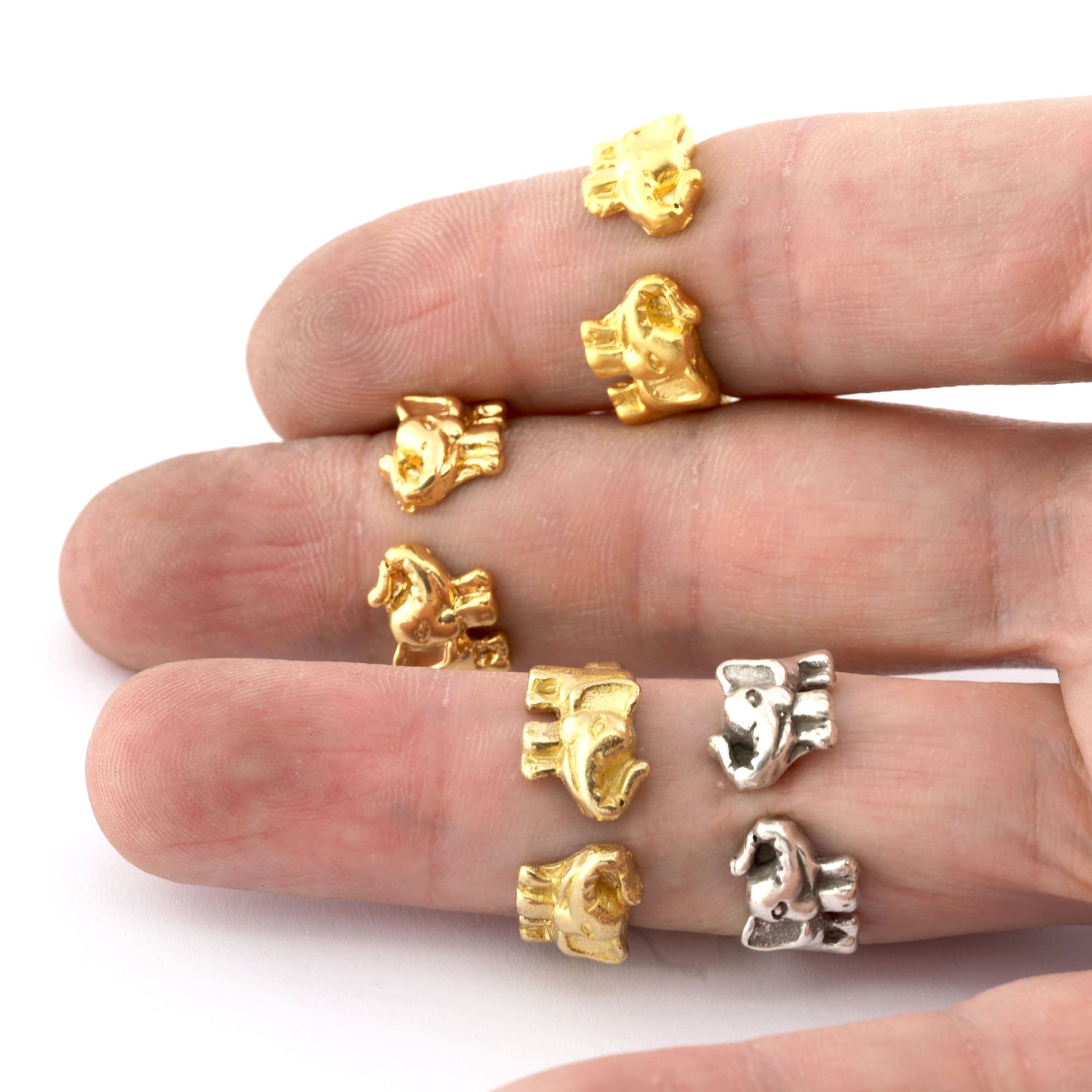 Elephant Ring Adjustable Ring - Raw Brass, Antique Silver, Shiny gold, Matte Gold Plated (16.5mm 6US inner size) 3329