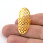 Statement Adjustable Ring Mesh Raw Brass, Antique Silver, Matte Gold (16mm 5.5US inner size) OZ3222