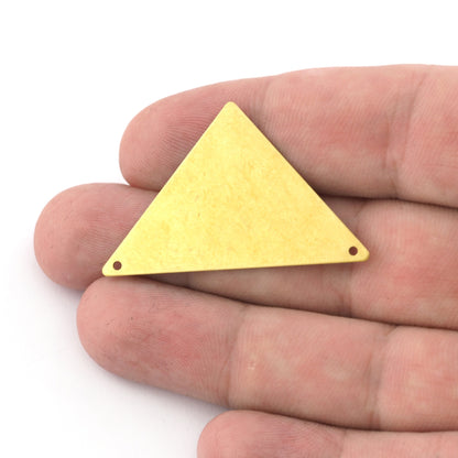 Triangle Tag Blank 45x28mm Raw brass, Antique Copper, Antique Brass, Matte Gold 2 hole connector charms findings 742