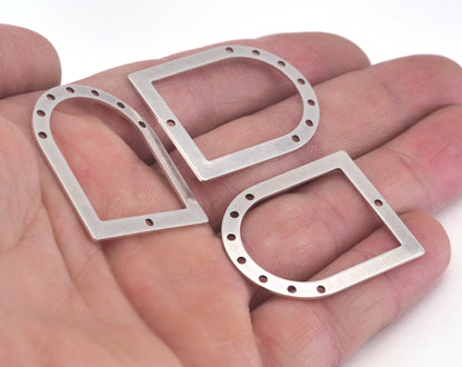 Semi Circle Rectangle (optional) Connector Charms Brass 35x28mm 0.8mm thickness Findings OZ2765-220