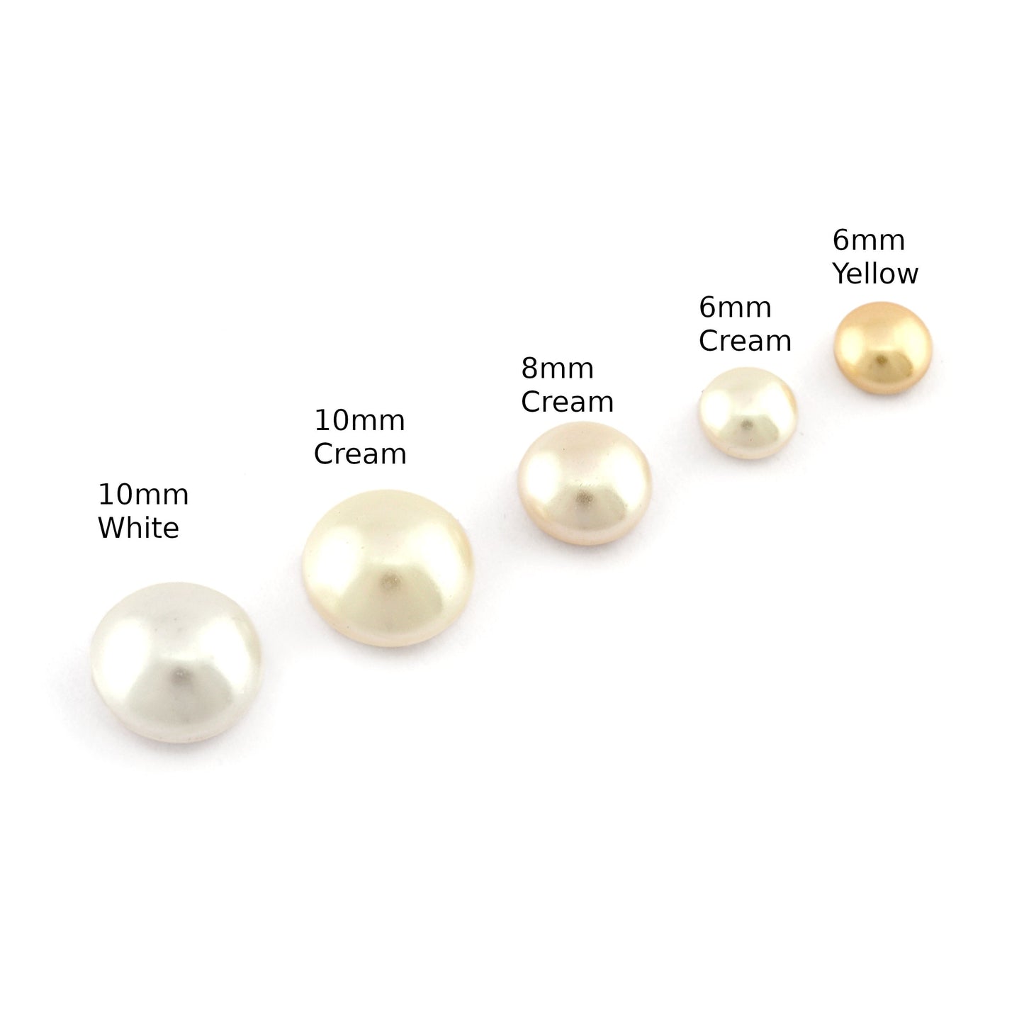 Swarovski® Pearls 6mm 8mm 10mm Cabochon 5817 White, Cream Pearl cab125-126-127