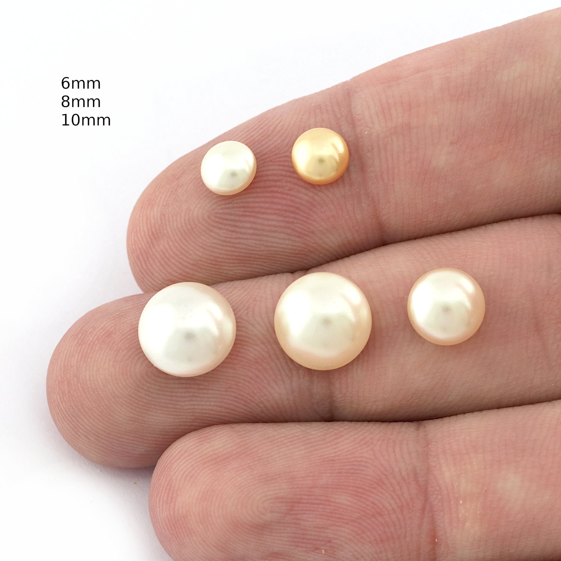 Swarovski® Pearls 6mm 8mm 10mm Cabochon 5817 White, Cream Pearl cab125-126-127