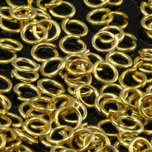 Open jump ring raw brass (varnish) 4mm 21 gauge( 0,7mm ) jumpring 1155V