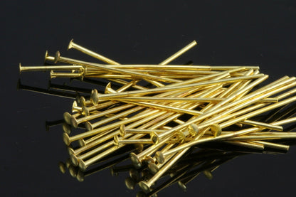 Brass Head Pin 50 pcs 60mm 20 gauge( 0,80mm ) raw brass (varnish) HV6020-15