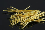 Brass head pin 200 pcs raw brass (varnish) 20mm 20 gauge( 0,80mm ) headpin HV2020-22