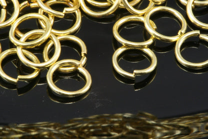 Open jump ring 6mm 20 gauge( 0,8mm ) raw brass (varnish) jumpring 620JV-22 1159V