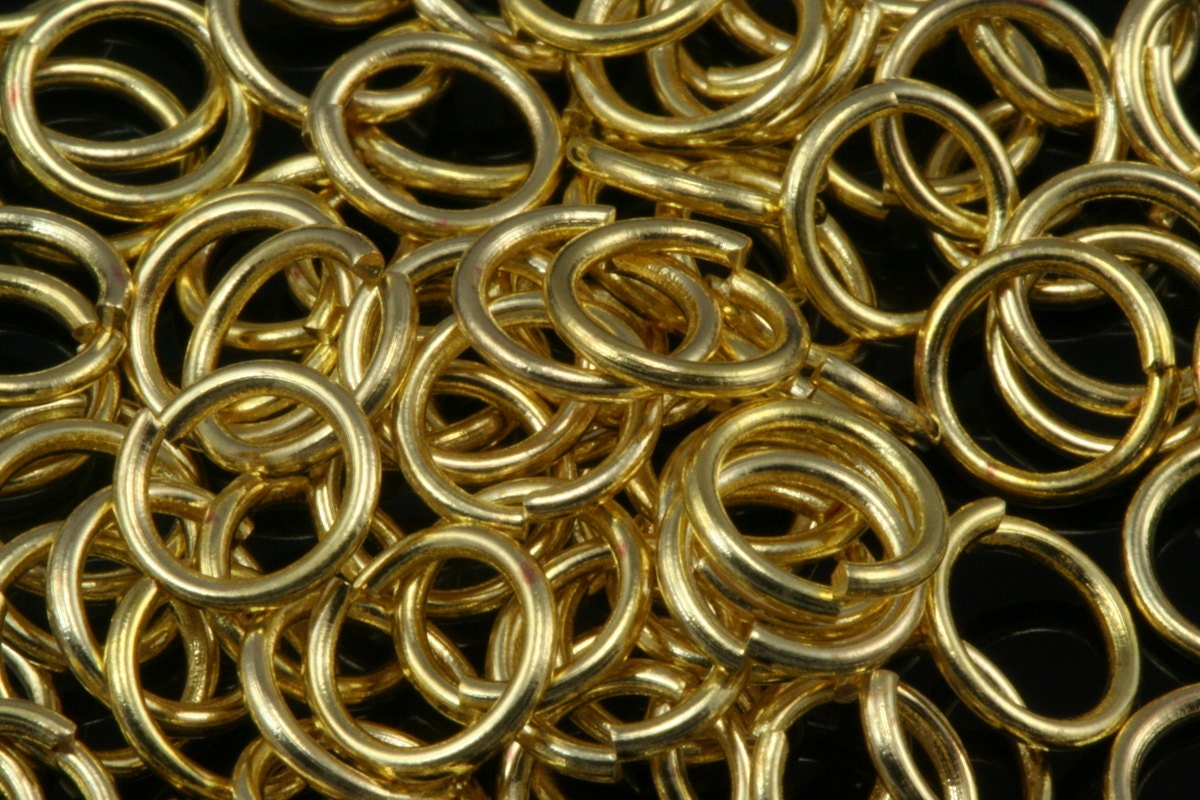 Open jump ring 6mm 20 gauge( 0,8mm ) raw brass (varnish) jumpring 620JV-22 1159V