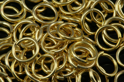 Open jump ring 6mm 20 gauge( 0,8mm ) raw brass (varnish) jumpring 620JV-22 1159V