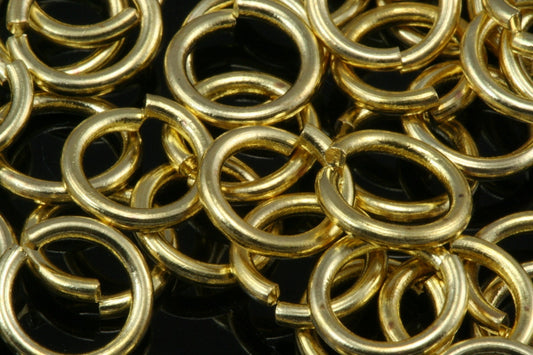 Open jump ring 8mm 17 gauge( 1,2mm ) raw brass (varnish) jumpring 817JV-20 1164V
