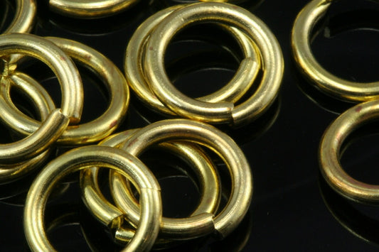 Open jump ring 100 pcs 11mm 15 gauge( 1,5mm ) raw brass (varnish) jumpring 1115JV-45 1173V