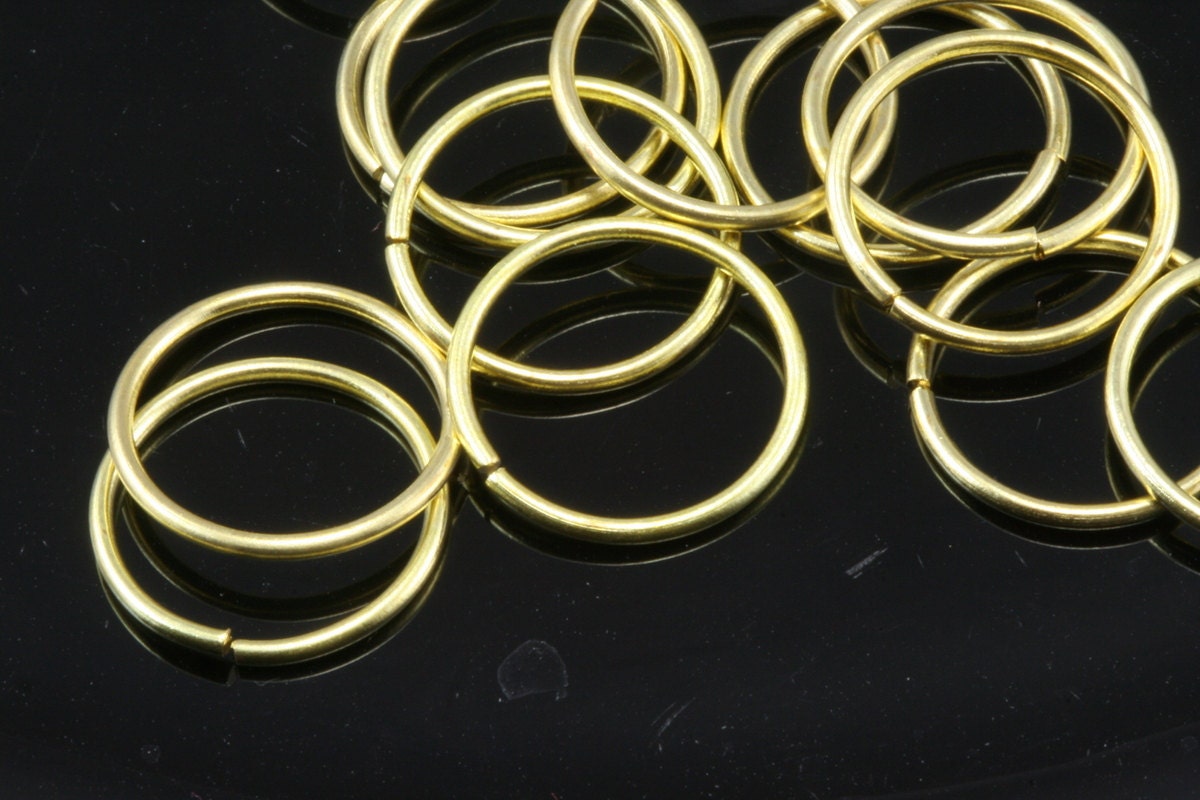 Open jump ring 40 pcs 19mm 15 gauge( 1,5mm)US5.5 raw brass (varnish) jumpring 1915JV-30 1183V