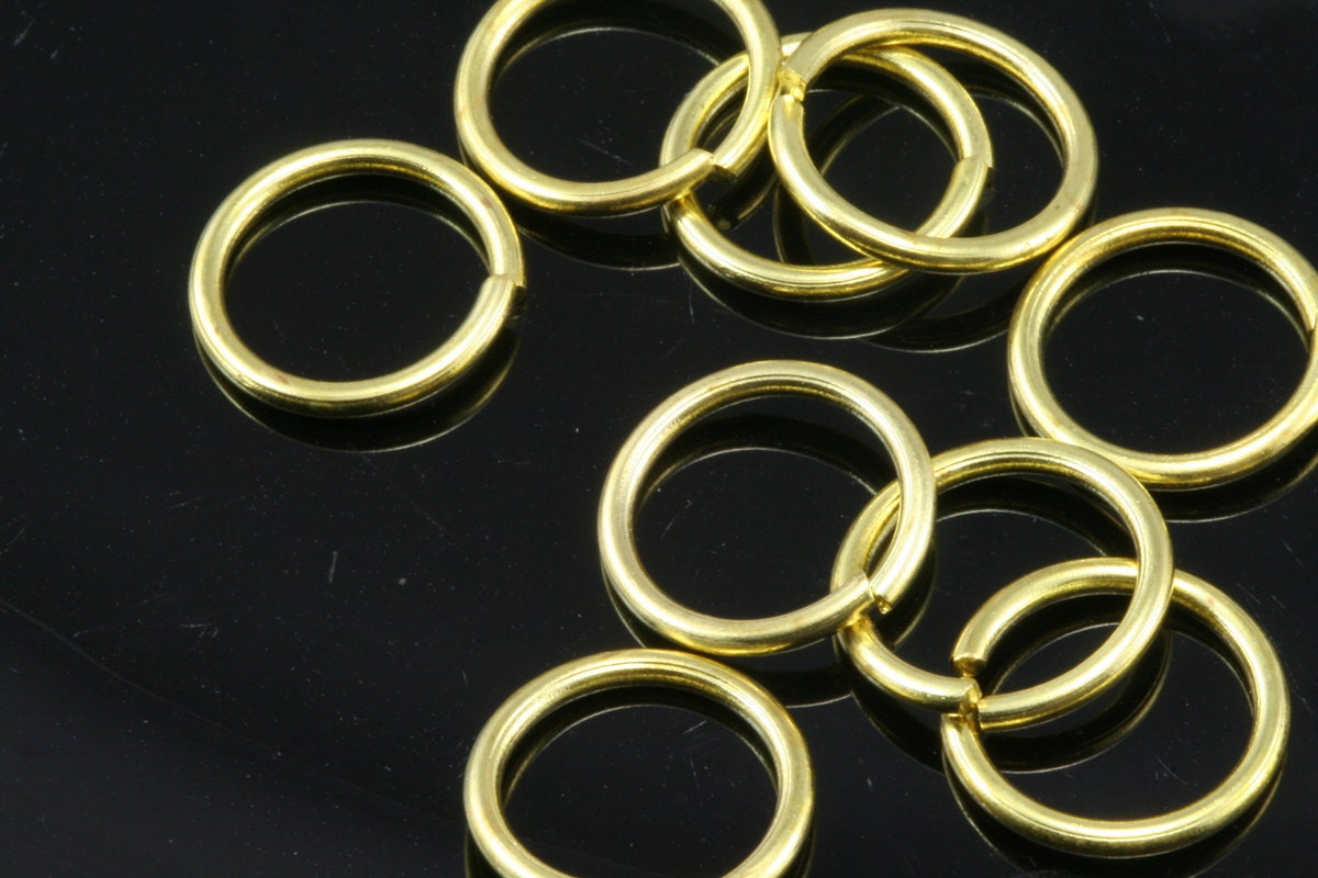 Open jump ring 50 pcs 16mm 15 gauge( 1,5mm ) (US 1 3/4) raw brass (varnish) jumpring 1615JV-36 1180V