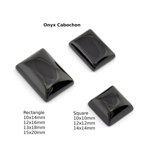 Natural Onyx Rectangle, Square Flat Back Cabochons 10x14 12x16 13x18 15x20 10x10 12x12 14x14 mm - no hole Cb156