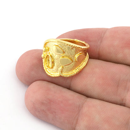 Spoon Ring Adjustable Drop Blank Bezel -Raw brass -Shiny silver -Antique silver -Shiny gold plated (7 US Adjustable ) 4x6mm Blank 5444