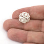 Flower Spheroid Sphere Ball Spacer Beads, Raw Brass Shiny Gold Plated, Antique Silver, Shiny Silver Plated 16x9mm bab2 5445