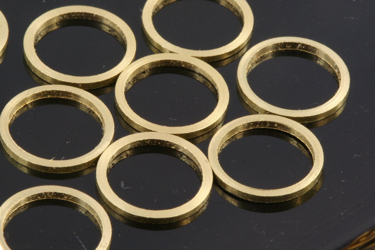 Raw Brass Ring 12mm (hole 10mm) industrial brass Charms,Pendant,Findings spacer bead bab10 1106