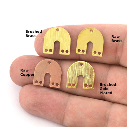 Magnet shape connector charms 5 holes 15x15x0.8mm Raw brass, Brushed Brass, Brushed Gold Plated, Raw Copper findings scs oz3547