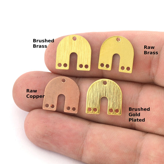 Magnet shape connector charms 5 holes 15x15x0.8mm Raw brass, Brushed Brass, Brushed Gold Plated, Raw Copper findings scs oz3547