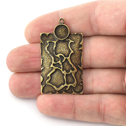 Round Blank Charms, Bezel Setting Blank Resin Pendant Antique Bronze Plated Brass 8mm Blank 5435