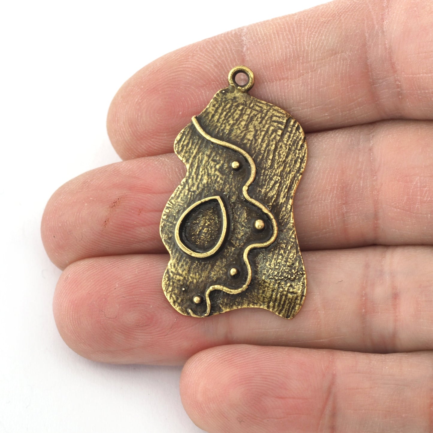 Drop Pear Blank Charms, Bezel Setting Blank Resin Pendant Antique bronze brass 6x8mm Blank 5442