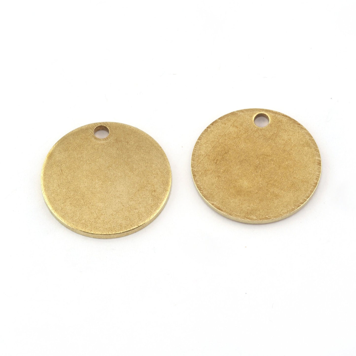 Disc Round Thick Circle Blank 25mm Raw brass findings stampings (Big Hole Hole 3mm) 2558