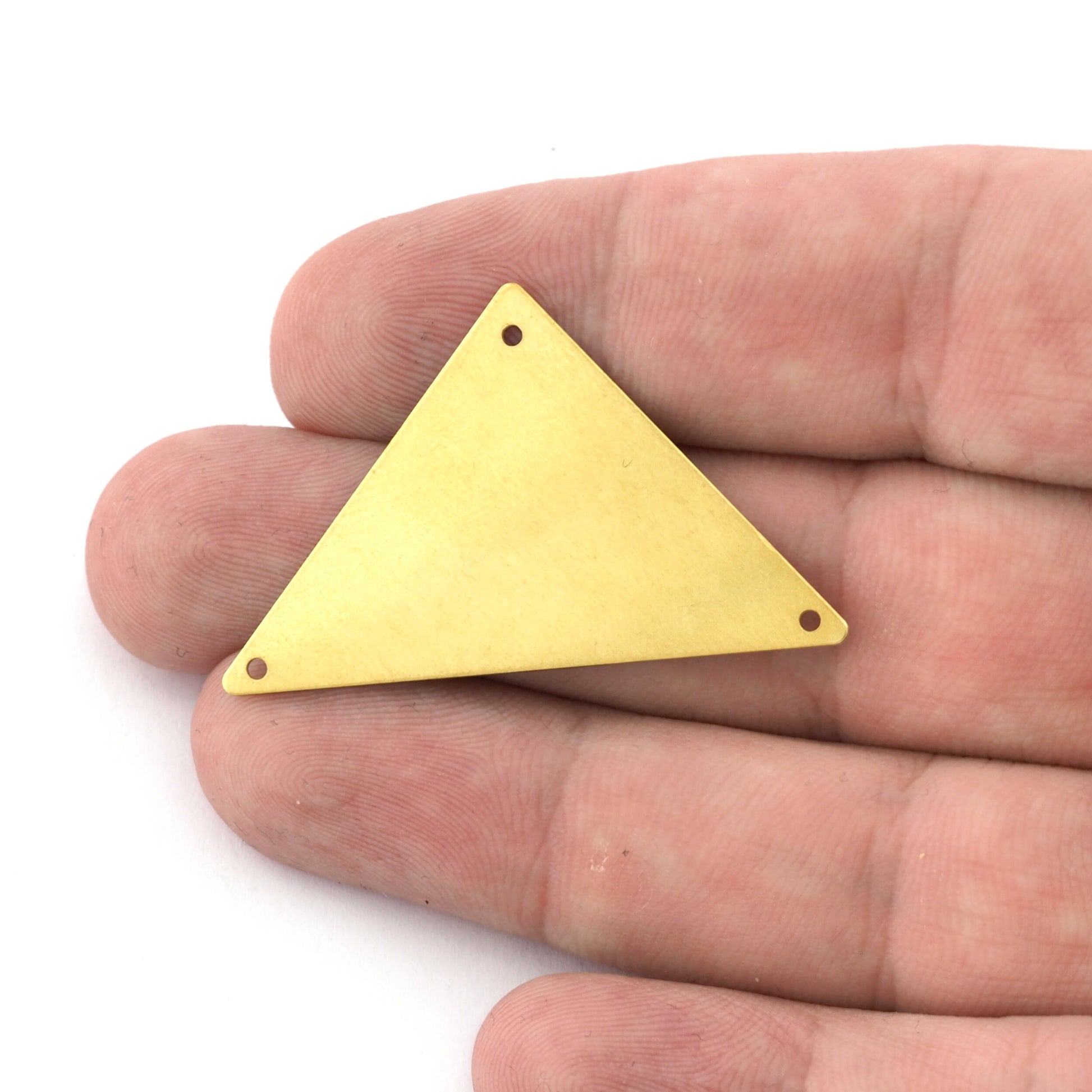 Triangle tag blank, connector Raw brass, Antique Silver, Antique Copper, Antique Bronze 45x28mm 3 hole 3889
