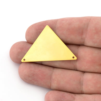 Triangle Tag Blank 45x28mm Raw brass, Antique Copper, Antique Brass, Matte Gold 2 hole connector charms findings 742